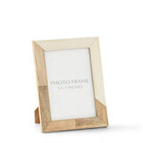 Mango Wood and Creme Resin Tile Frame