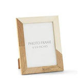 Mango Wood and Creme Resin Tile Frame