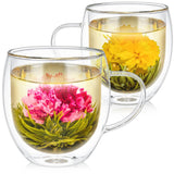 Teabloom Oversized Insulated Borosilicate Glass Mugs -17 oz