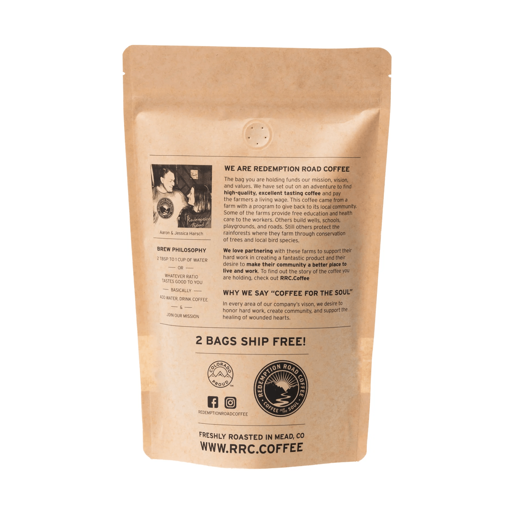 Colorado Coffee Redemption Road - 1/4lb pouch - 39 North CO