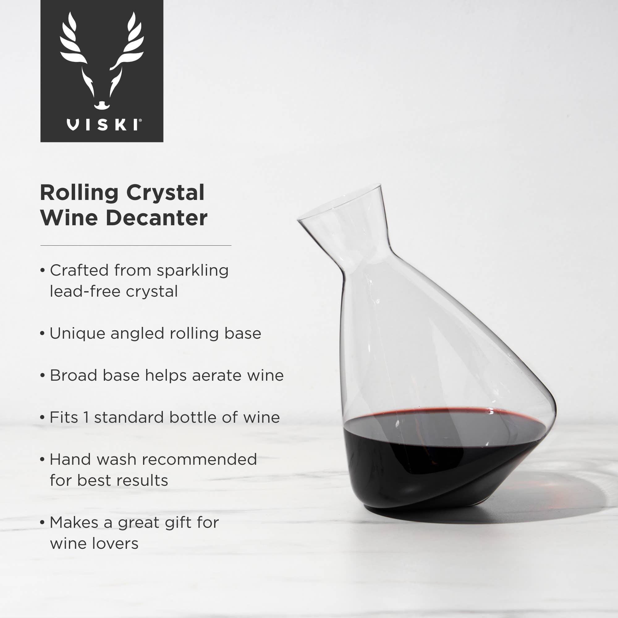 Crystal Rolling Wine Decanter - 39 North CO