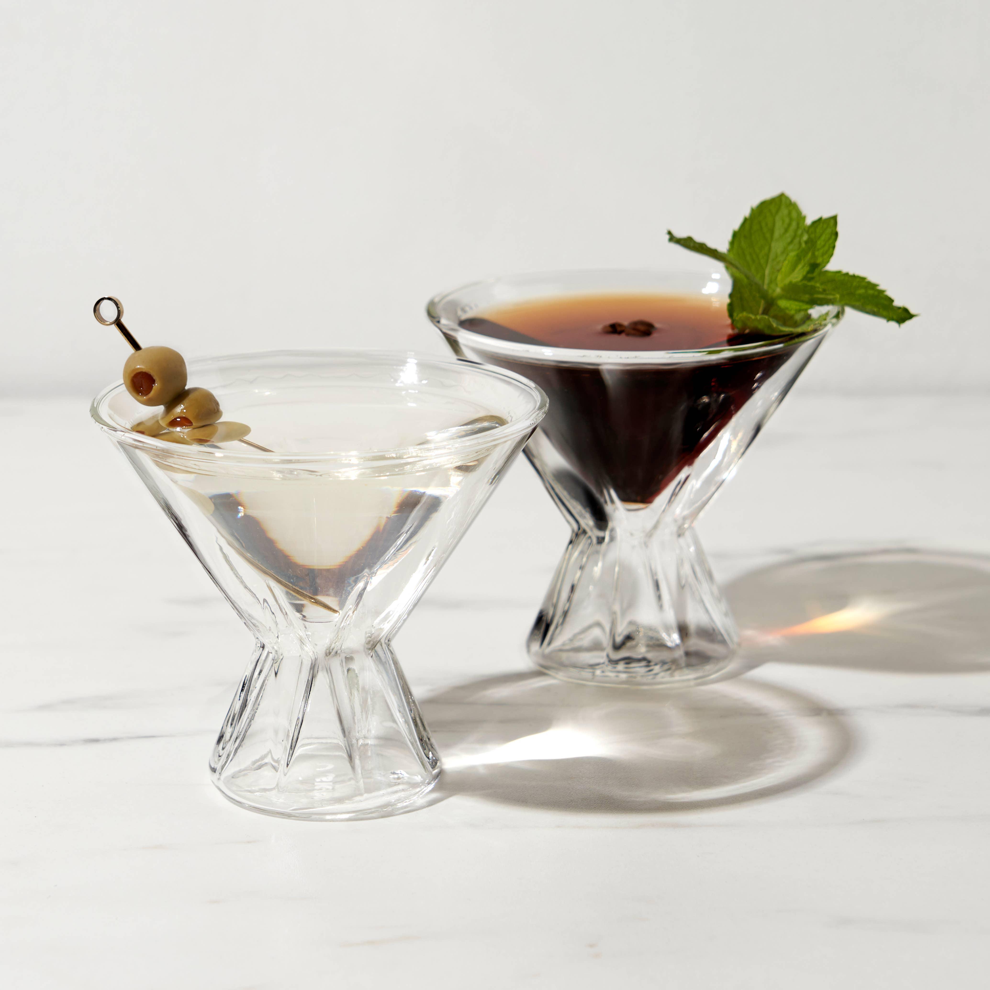 Double Walled Stemless Martini Glasses - 39 North CO