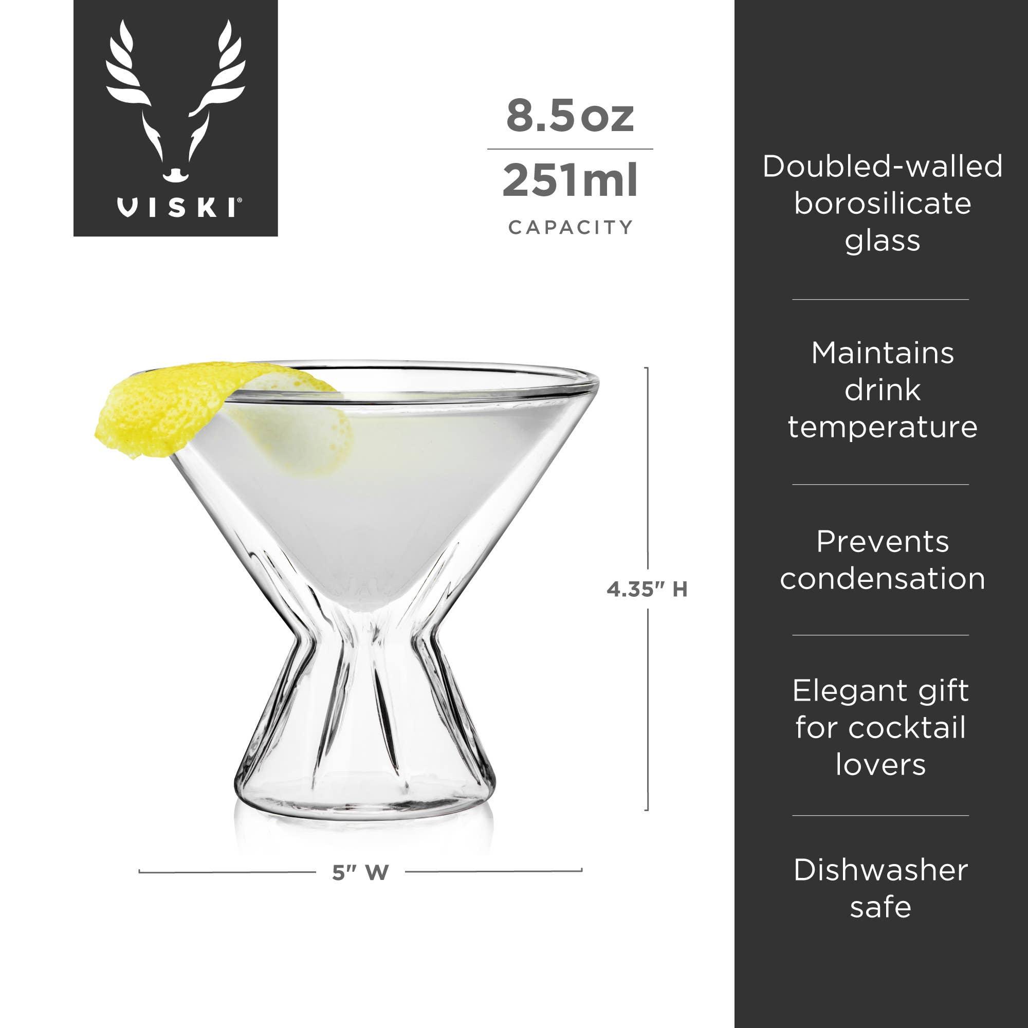 Double Walled Stemless Martini Glasses - 39 North CO
