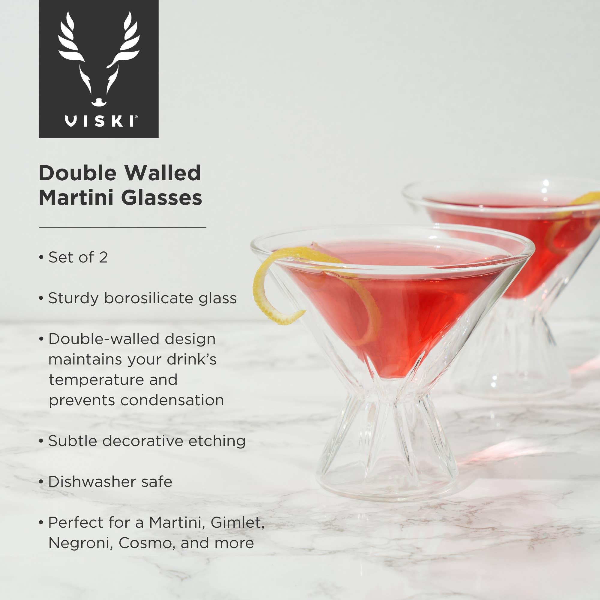Double Walled Stemless Martini Glasses - 39 North CO