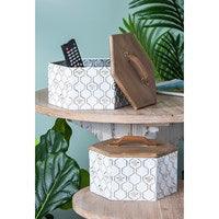 Hexagon Shaped White Honeycomb Metal Storage Container - 39 North CO