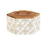 Hexagon Shaped White Honeycomb Metal Storage Container - 39 North CO