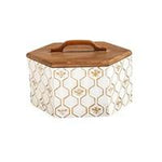 Hexagon Shaped White Honeycomb Metal Storage Container - 39 North CO