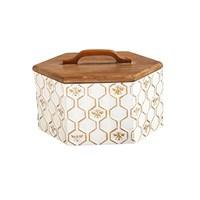 Hexagon Shaped White Honeycomb Metal Storage Container - 39 North CO
