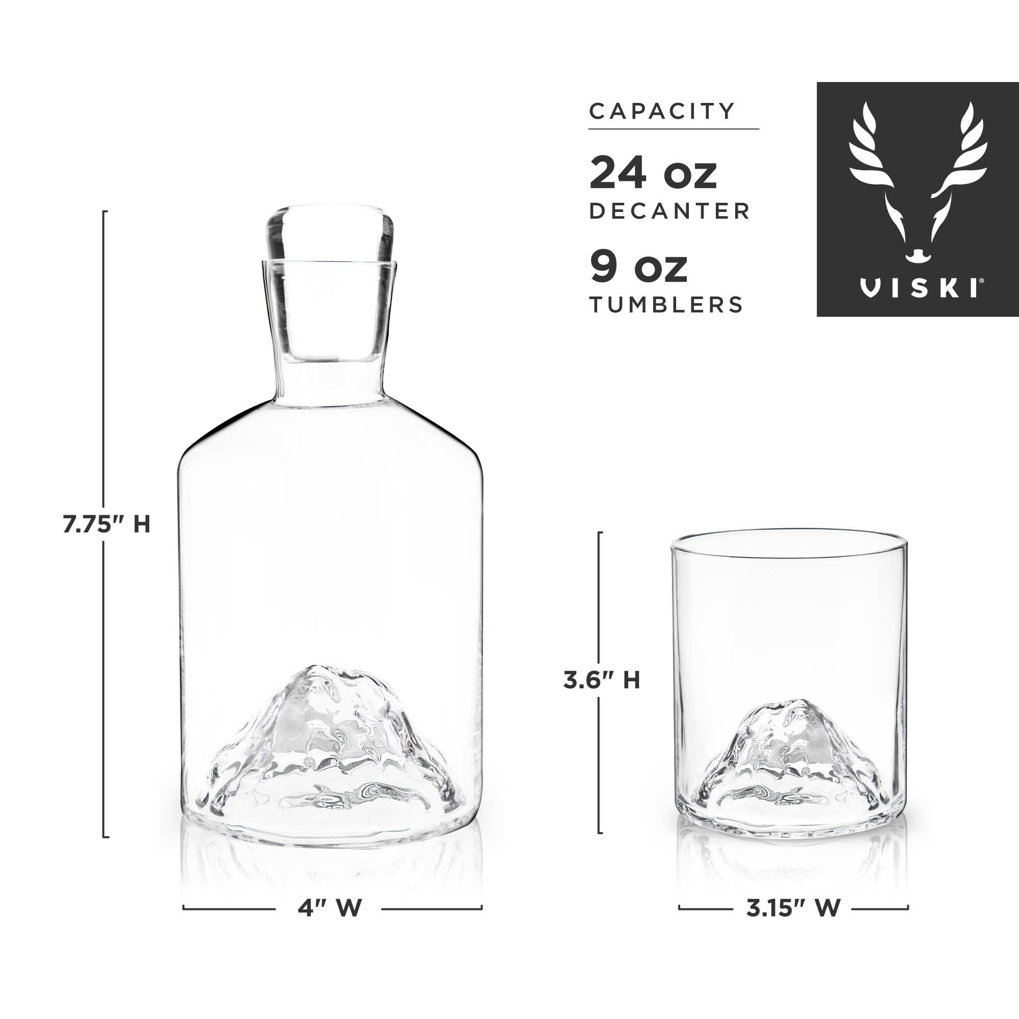 Mountain Themed Crystal Decanter & Tumblers Set - 39 North CO