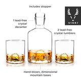 Mountain Themed Crystal Decanter & Tumblers Set - 39 North CO