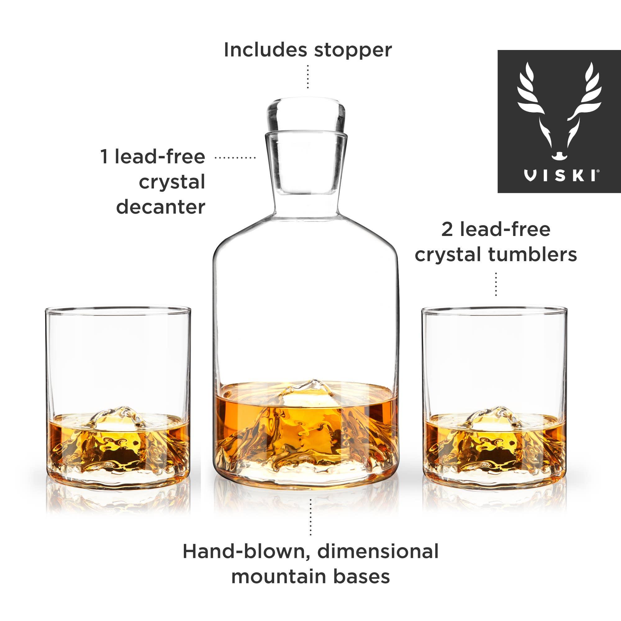 Mountain Themed Crystal Decanter & Tumblers Set - 39 North CO