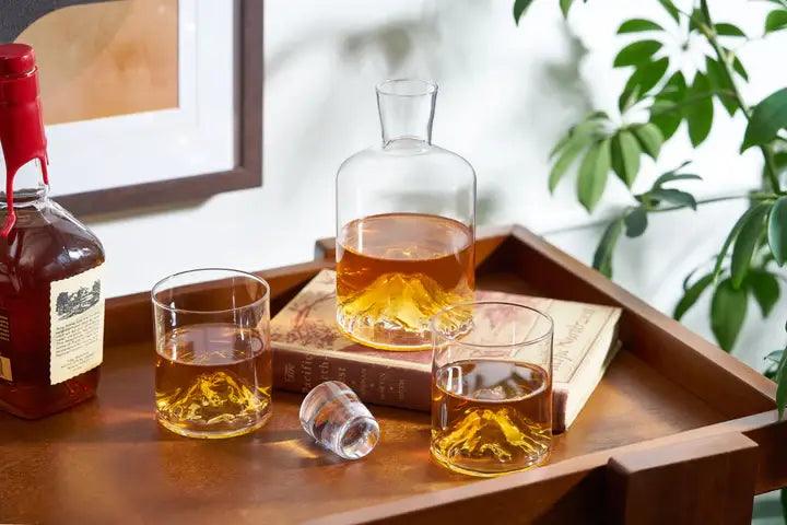 Mountain Themed Crystal Liquor Decanter - 39 North CO
