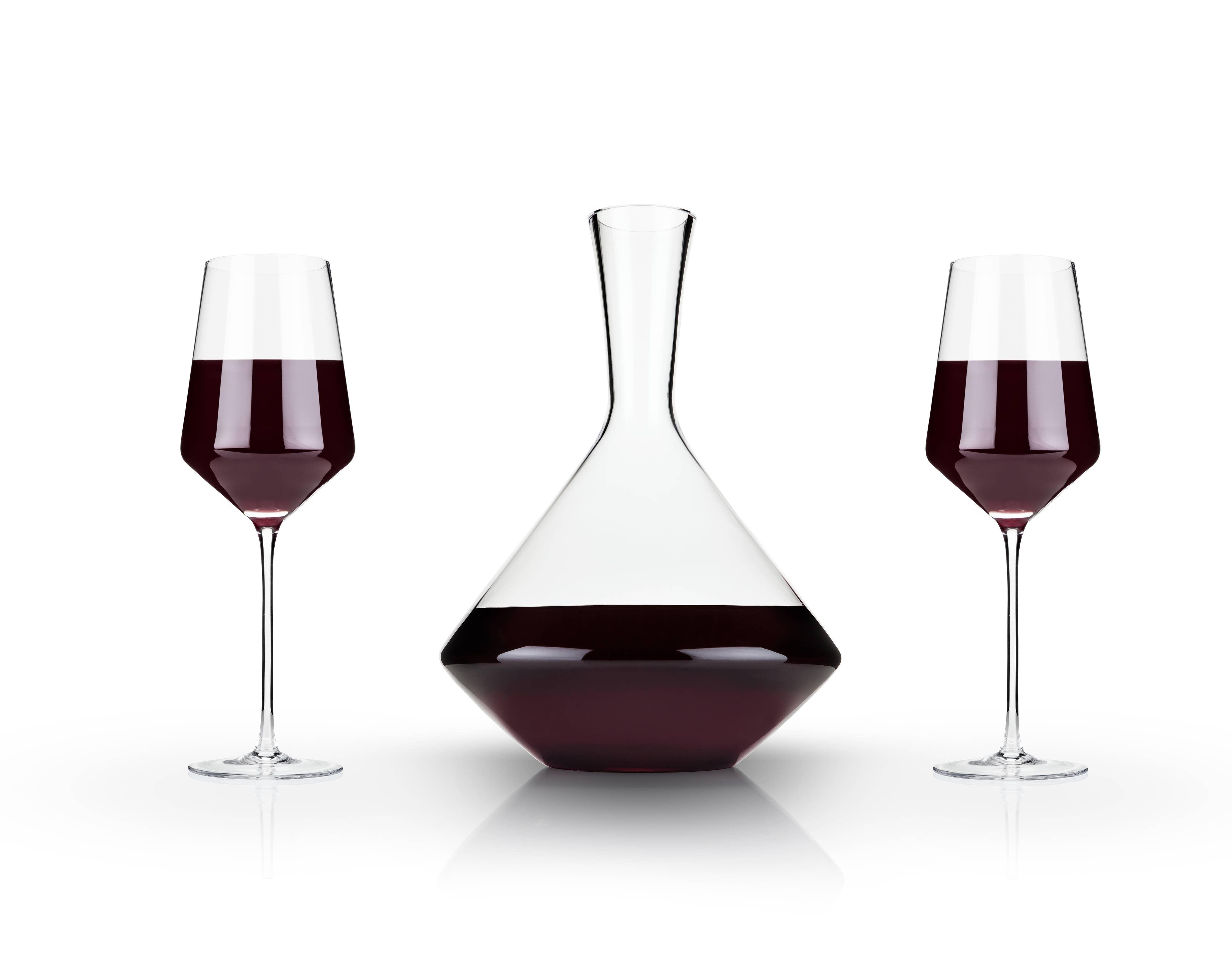 Raye™ Angled Crystal Decanter & Wine Glasses Set - 39 North CO