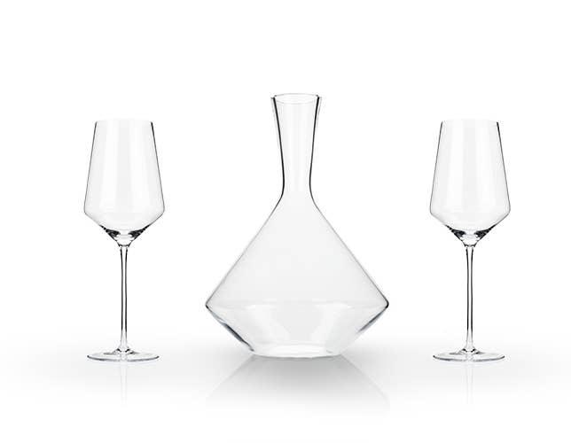 Raye™ Angled Crystal Decanter & Wine Glasses Set - 39 North CO