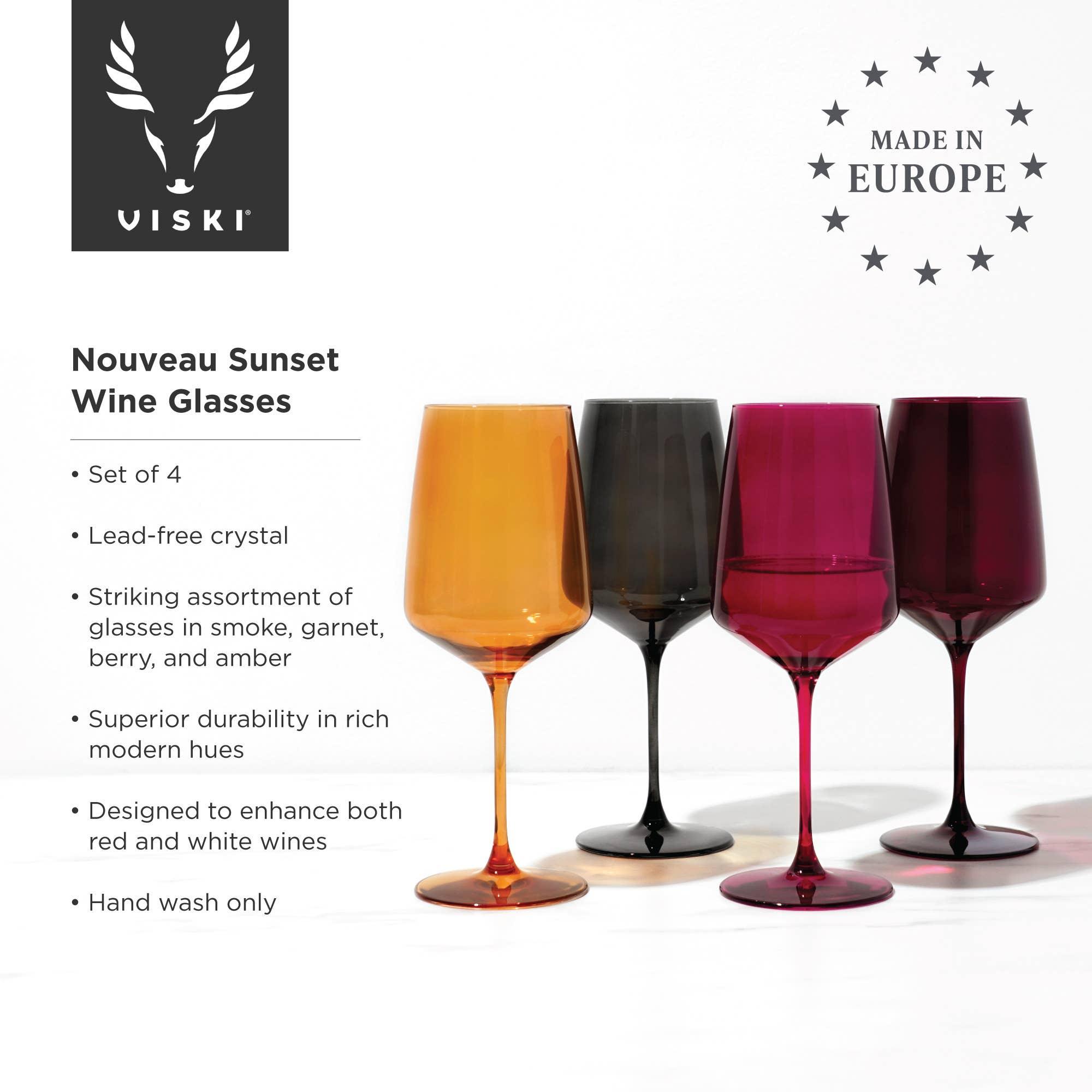 Reserve Nouveau Crystal Wine Glasses - Sunset - 39 North CO