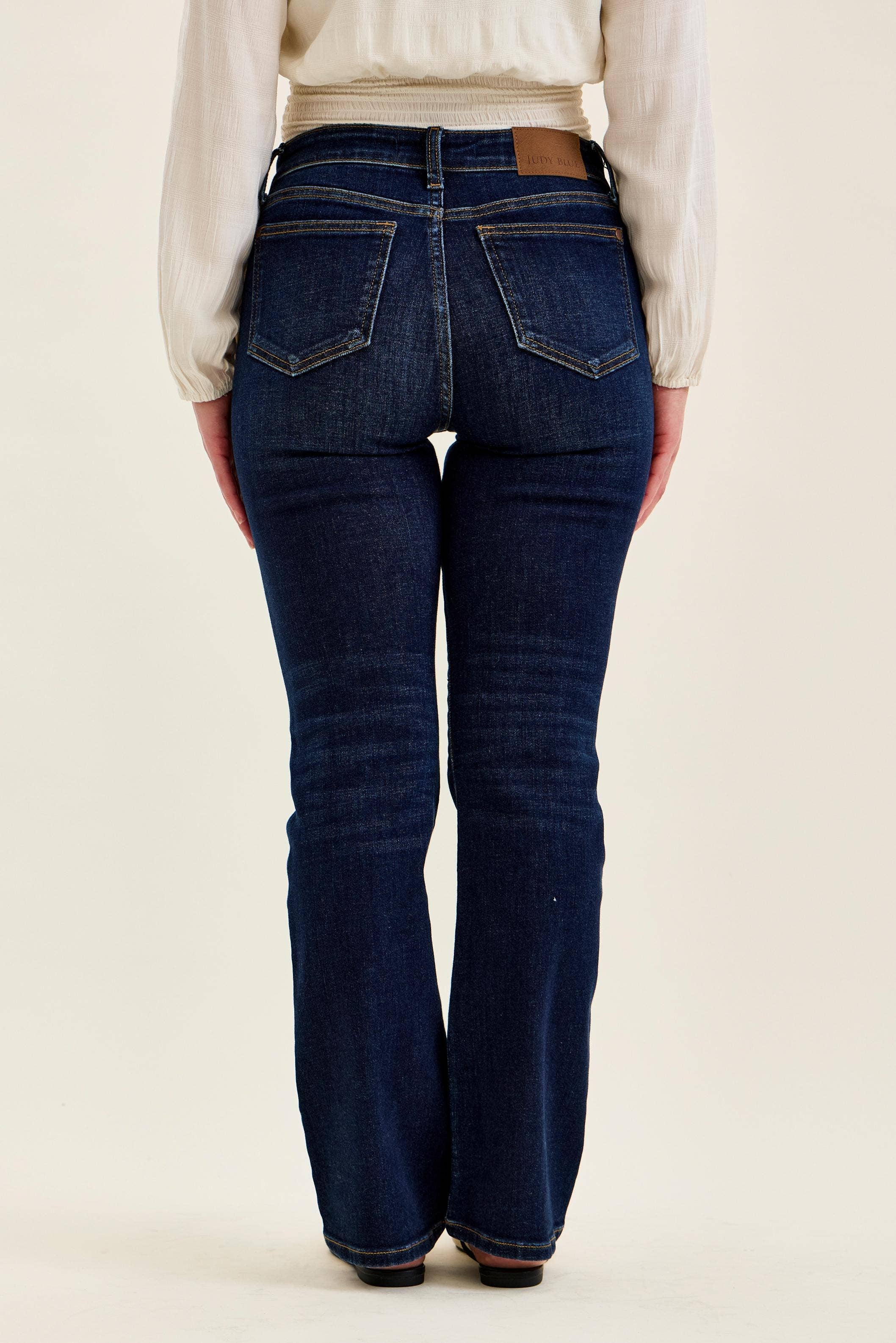Judy Blue petite mid-rise bootcut jeans in dark wash