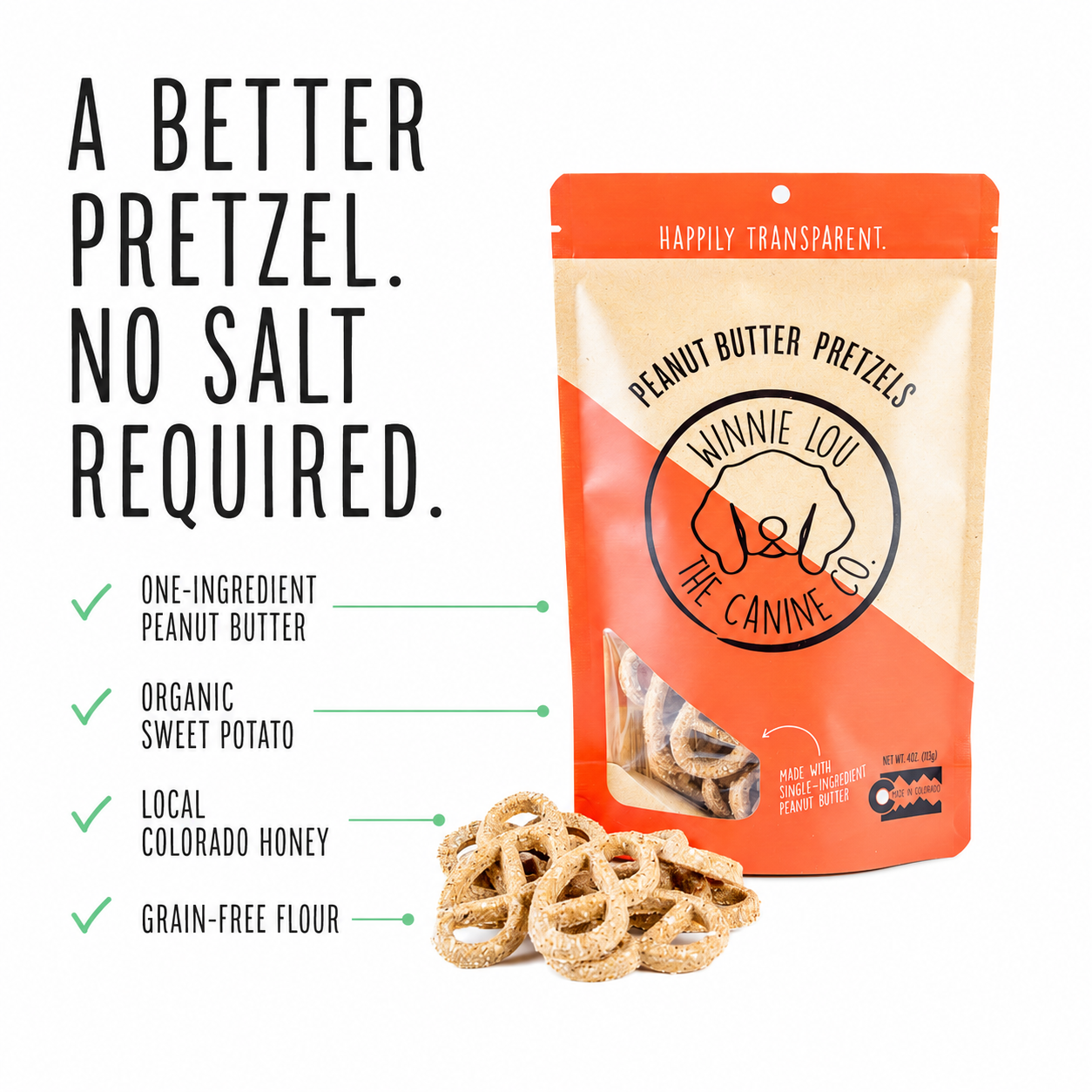 Winnie Lou Peanut Butter Pretzels - a better pretzel, no salt required