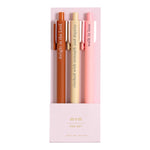 Mom Bible study pen set, three gel pens in pink, gold and rust