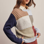 Colorblock Mixed Stripe Sweater in Blue Multi – 4