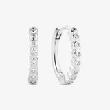 Multicolor Zirconia Huggie Earrings | Sterling Silver or Gold Plated Hoops