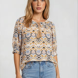 Bohemian geometric print top