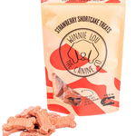 Strawberry Shortcake Biscuits dog treats made with organic strawberries, beets, and vanilla