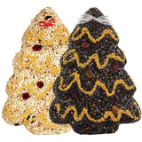 Light safflower seed tree and dark sunflower seed tree with gold millet garlands