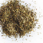 Royal Treatmint mint and lavender tea brewed in a clear glass mug