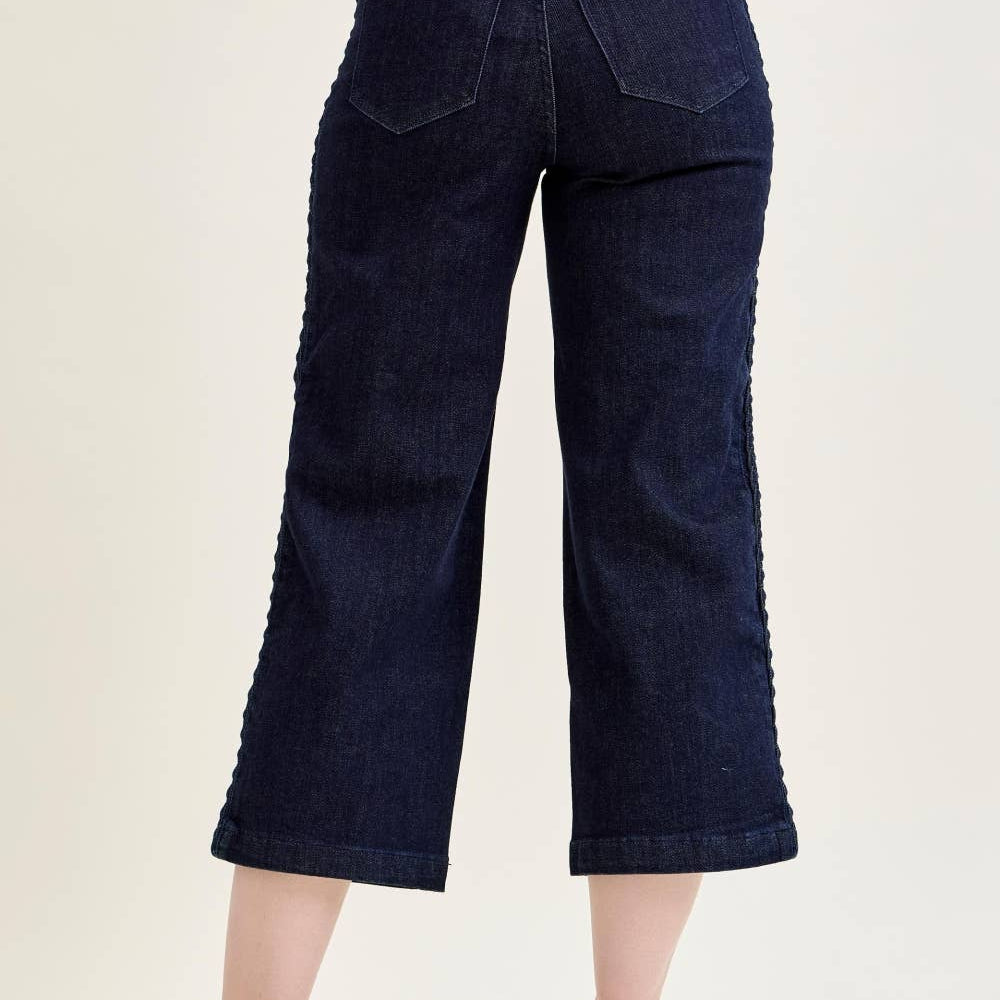 HW Side Seam Braid Detail Crop Wide