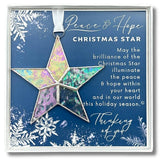 Peace & Hope Christmas Star Ornament, Stained Glass