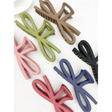 Dark Tone Jumbo Knotted Bow Hair Clip Claw