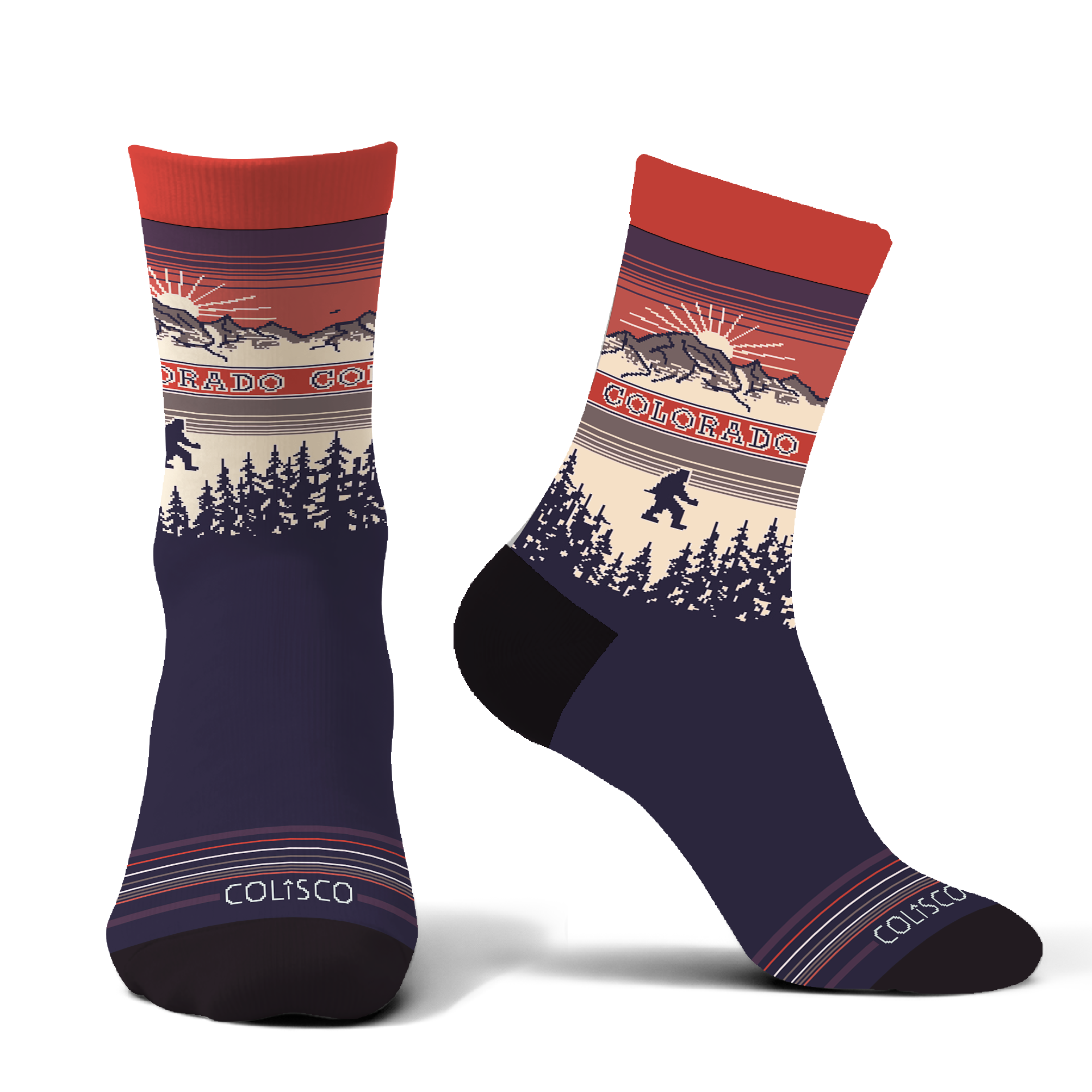 Colorado Big Foot unisex crew socks, alternate view