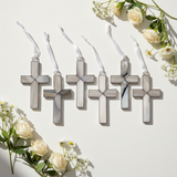 Wedding Anniversary Gift Framed Gray Glass Cross 4491SGFR
