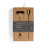 Candle Snuffer and Trimmer Set - Brass