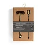 Candle Snuffer and Trimmer Set - Brass