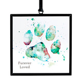 Teal Paw Print Suncatcher
