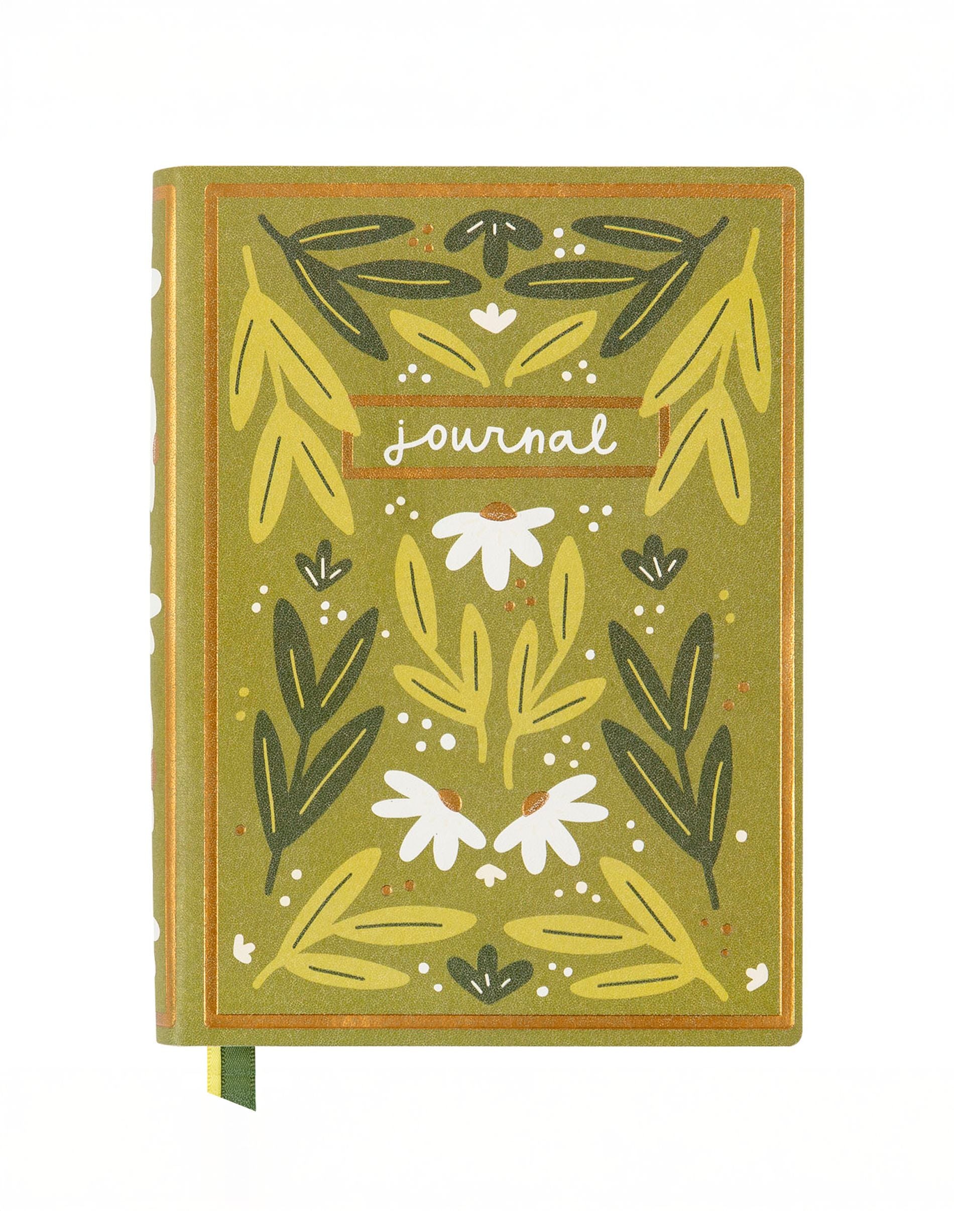 Green floral 5x7 lined book journal - view 4