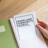 Blush spiral-bound sermon notebook with 150 lined pages