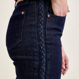 HW Side Seam Braid Detail Crop Wide