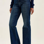 Judy Blue Alex high waist tummy control boy bootcut jeans in Outlaw Blue wash
