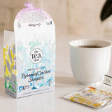 The Tea Spot green tea sampler box with five pyramid sachets