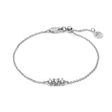 Three Stone Zirconia Bracelet – Sterling Silver or 18k Gold Plated | Dainty Adjustable Chain