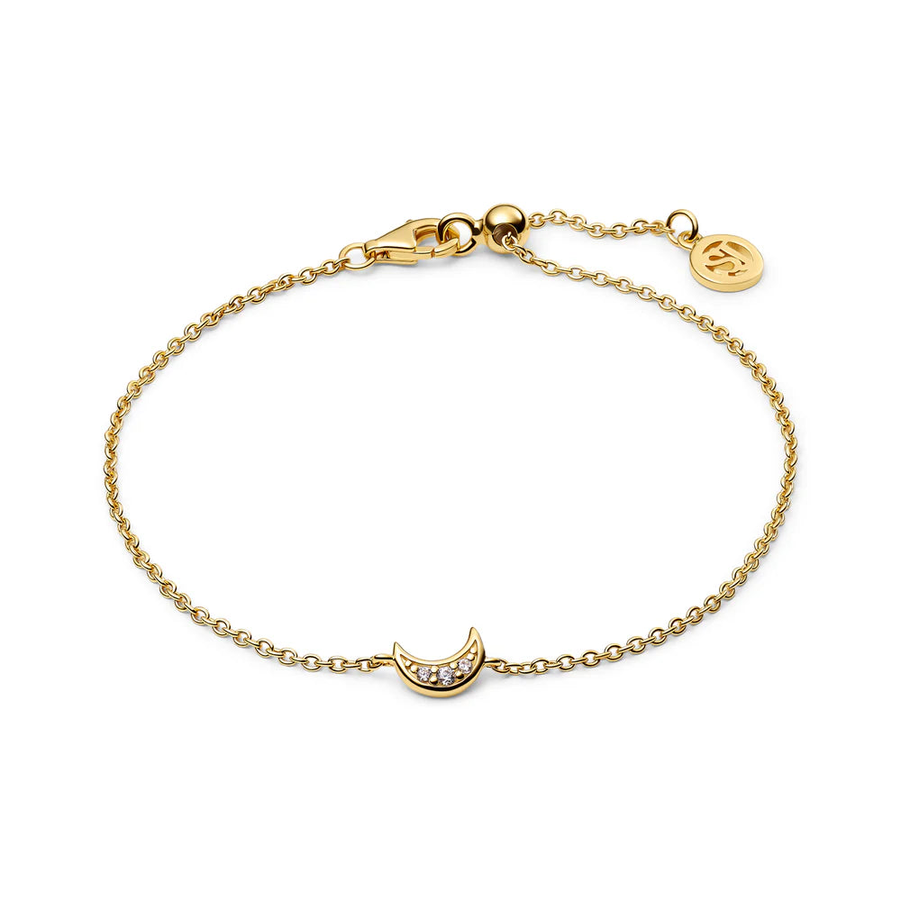 Crescent Moon Bracelet – Sterling Silver or 18k Gold Plated | Dainty Zirconia Jewelry
