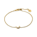 Crescent Moon Bracelet – Sterling Silver or 18k Gold Plated | Dainty Zirconia Jewelry
