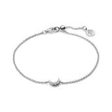 Crescent Moon Bracelet – Sterling Silver or 18k Gold Plated | Dainty Zirconia Jewelry