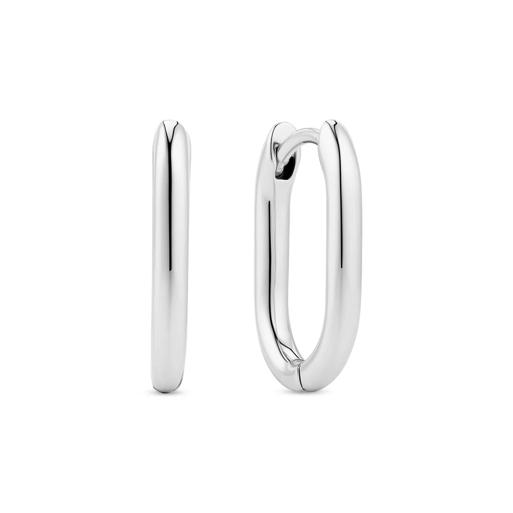 Oval Huggie Earrings in Sterling Silver or Gold | Minimalist Everyday Hoops