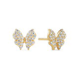 Butterfly Stud Earrings Sterling Silver or 18k Gold Plated | Sparkling Zirconia