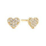 Heart Zirconia Stud Earrings – Sterling Silver or 18k Gold Plated | Sparkling Petite Hearts