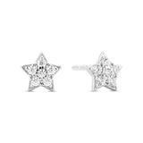 Star Stud Earrings | Sterling Silver or 18k Gold Plated | Zirconia Sparkle