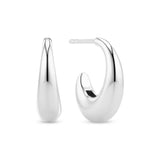 Teardrop Hoop Earrings in Sterling Silver – Modern Sculpted 12.5 mm Hoops